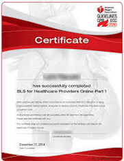 AHA Online Certificate Example